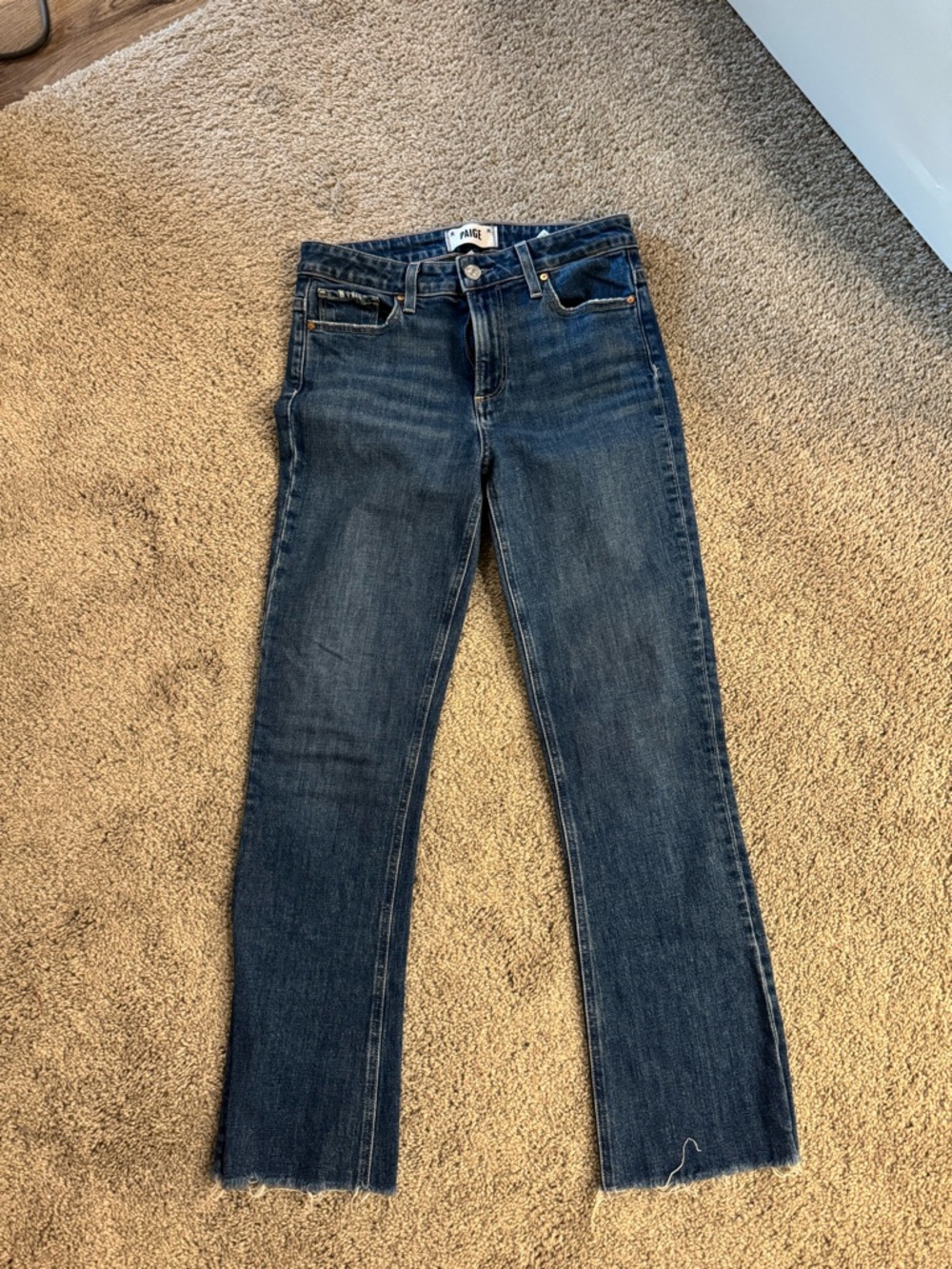 PAIGE Dark Denim Straight-Leg Jeans